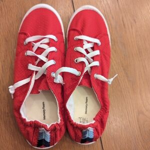 Time & True Red Shoes with White Laces US 10